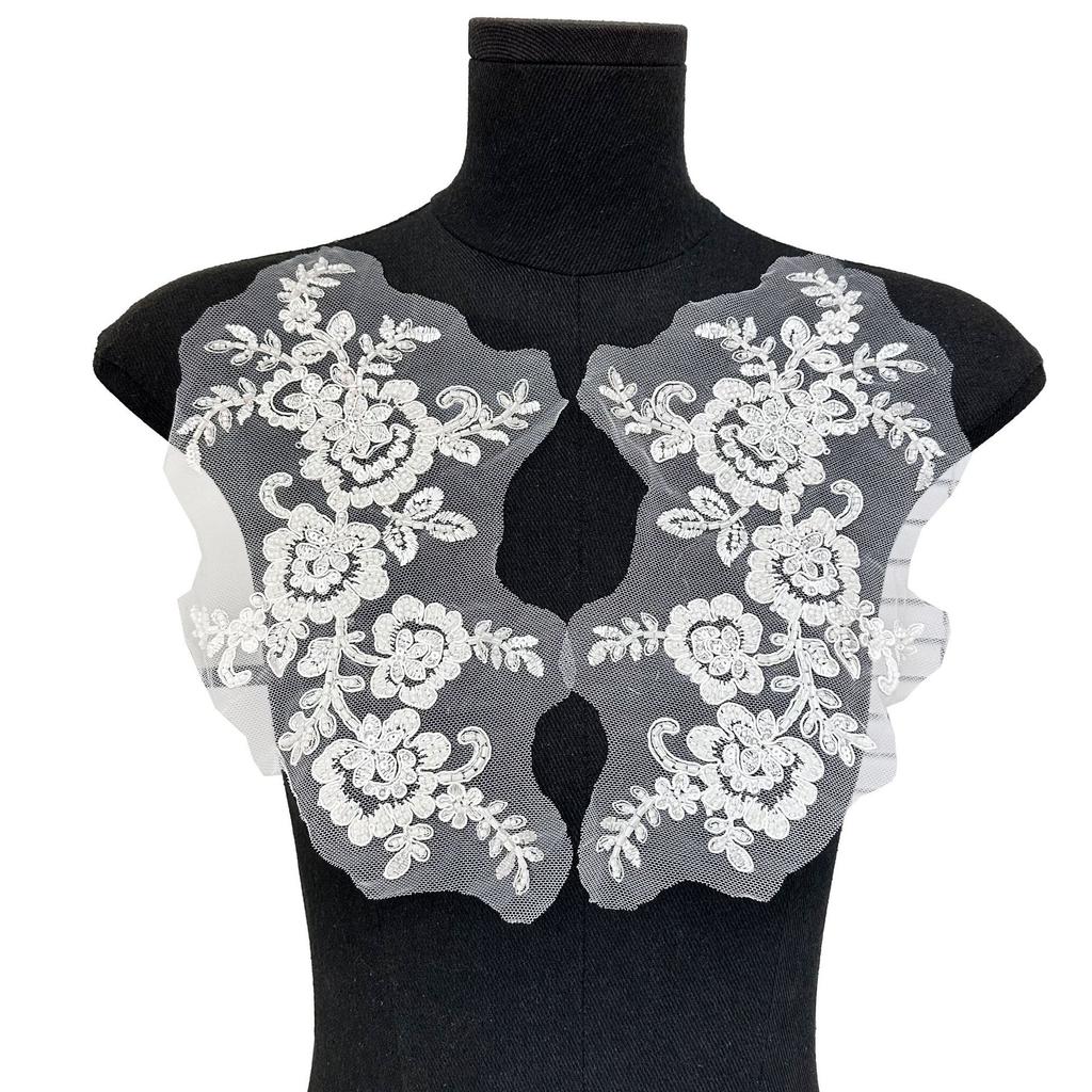 White Wedding Dress, Headgear, Accessories, Three-Dimensional Sequins, Beads, Bone Line, Flower Decoration Accessories