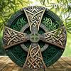 Arte de pared de aluminio con Cruz Celta, Señal Redonda de 7,9 Pulgadas, Decoración Rústica Bohemia Verde para el Hogar
