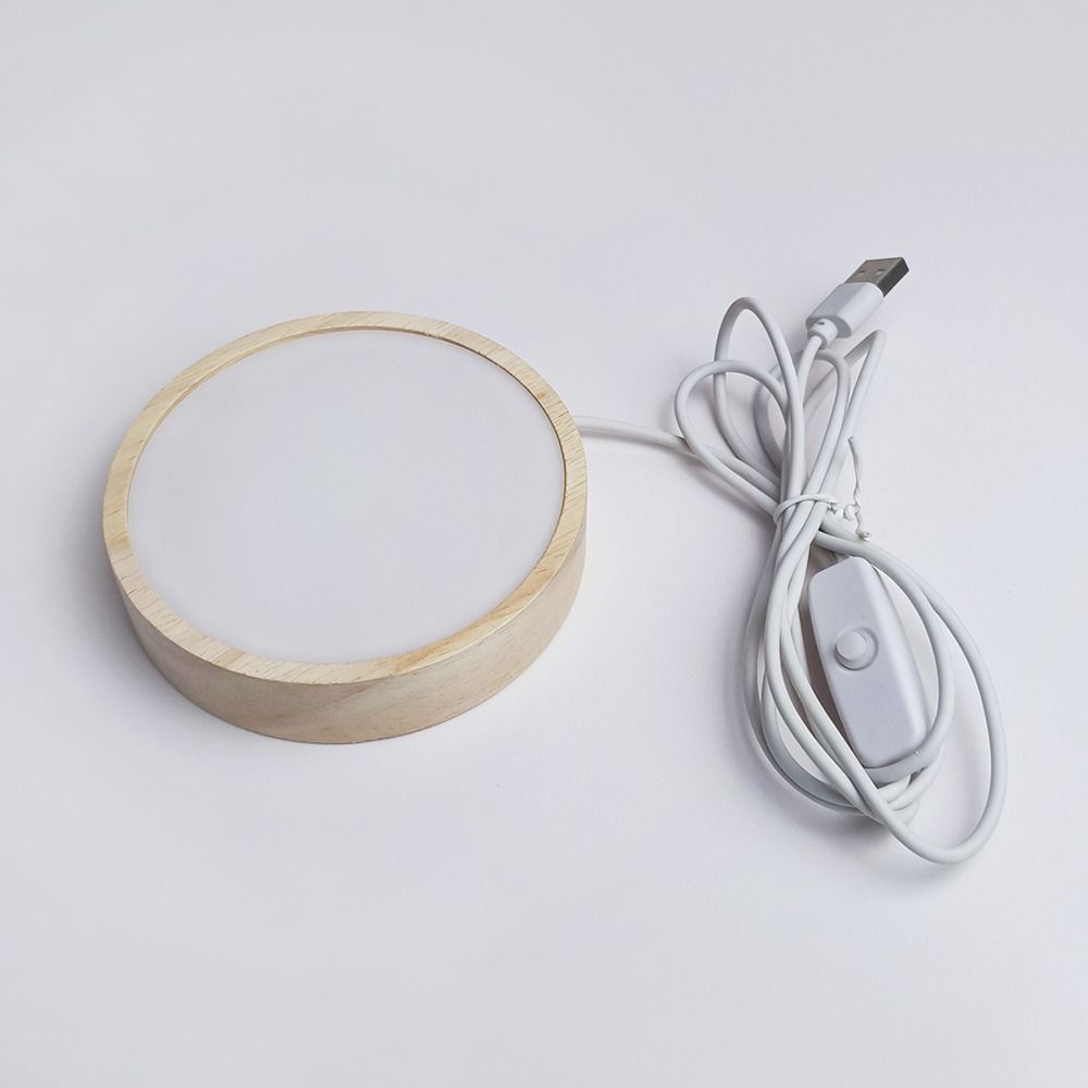 Runde Harzkunst USB-betrieben Nachttischlampe Basis LED-Licht Displaybasis Ausstellungsständer Kristallkugelhalter