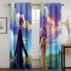 Anime Pár Potisk Vysoké Zastínění Závěs Romantika do Ložnice Hrubý Zatemňovací Závěs Estetický Styl Vzorované Závěsy Vícebarevné