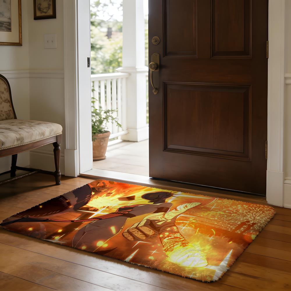 CChainsaw Man Floor Mat Soft Flannel Absorbent Mat Non-Slip Rug Home Bedroom Bathroom