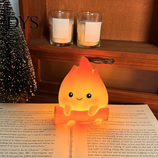Cozy Dorm Room Decoration Cartoon Fake Campfire Night Light, Cute Warm Glow Bedside Minimalist Light for Nursery Ornament, Portable Lamp And