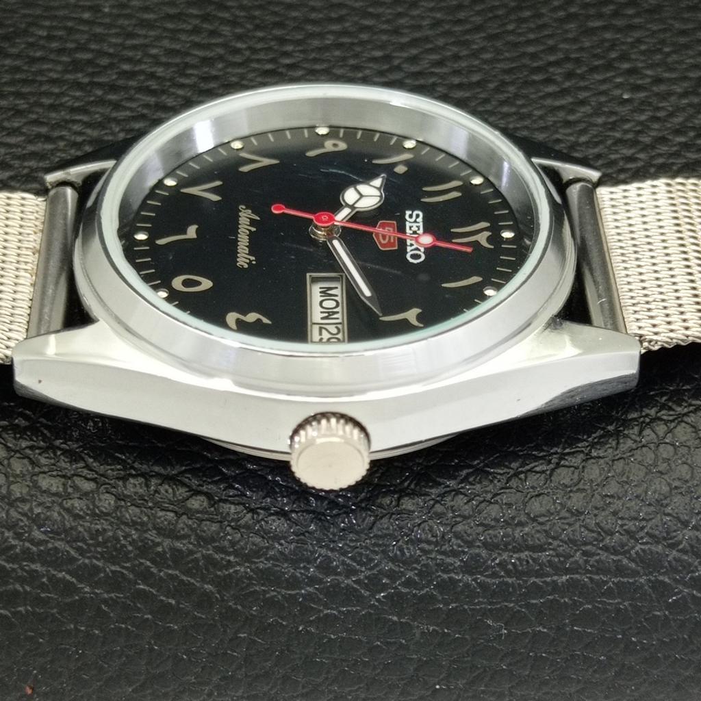 REFURBISHED SEIKO 5 AUTOMATIC 6309A VINTAGE JAPAN MENS BLACK WATCH a441183-4 Sk-a441183