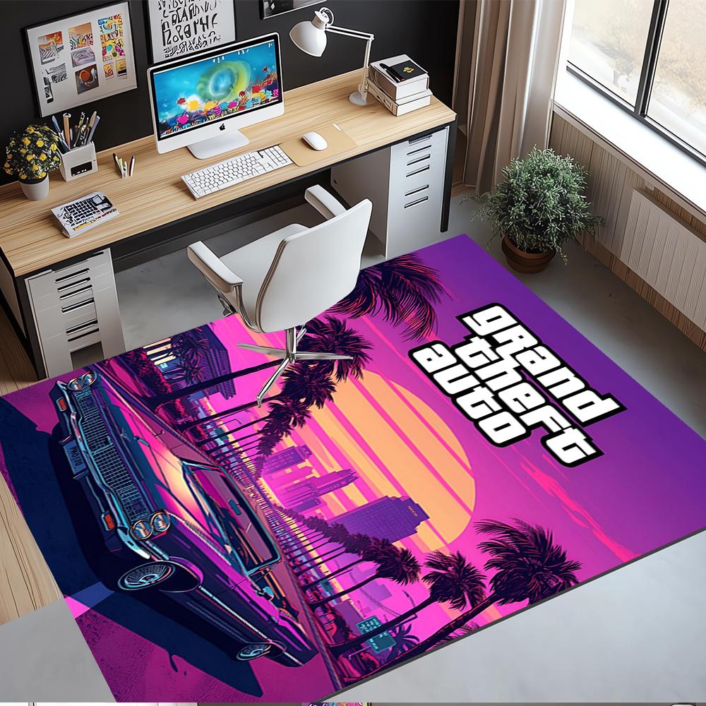 Tappeto Stampato GTA 6, Tappeto per Sedia da Ufficio Soggiorno Camera da Letto Cucina Decorazioni per la Casa Regali.
