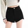 Woolen High-Waisted A-Line Petite Bootcut Shorts - Women's 2025 Autumn/Winter Slimming Casual Outerwear