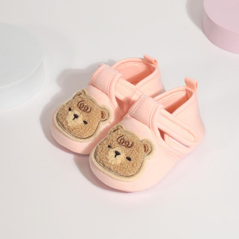 

Сезон 2024 нові хлопчики та дівчатка чиста бавовняна тканина дитячі м які підошви для малюків ведмедик тонкі одинарні туфлі 14 yards рожевий