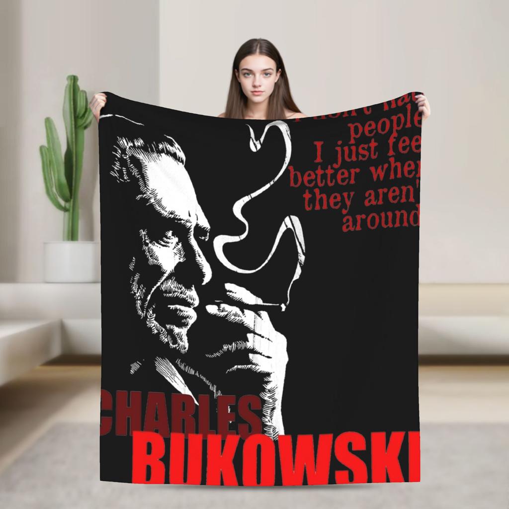 Charles Bukowski Famous Poet Writer Blankets Quality Warm Soft Bedding Throws Spring Child Living Room Novelty Bedspread