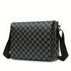 Men's Casual Flip-top Checked Shoulder Bag - Suitable for Daily Commuting