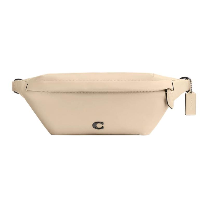 

COACH Hall 44 Logo Logo Zipper Closure Paperweight Leather Shoulder Crossbody Bag Belt Bag Large Men s Ivory коричневий