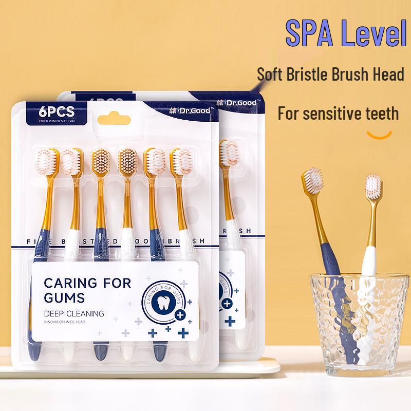 Sam's Club Adult Soft Bristle Wide Head Toothbrush 6-Pack, High Density Soft Silk