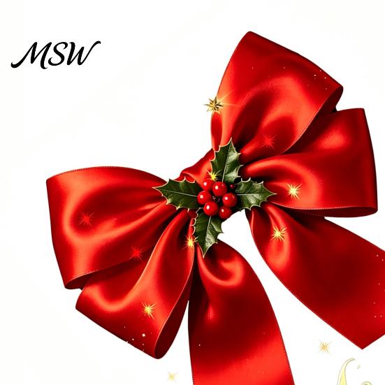 Waterproof Holiday Ornaments Christmas Bow Window Sticker, Red Static Cling, Decals Removable PVC Decal for Home Glass Windows Doors Decoration