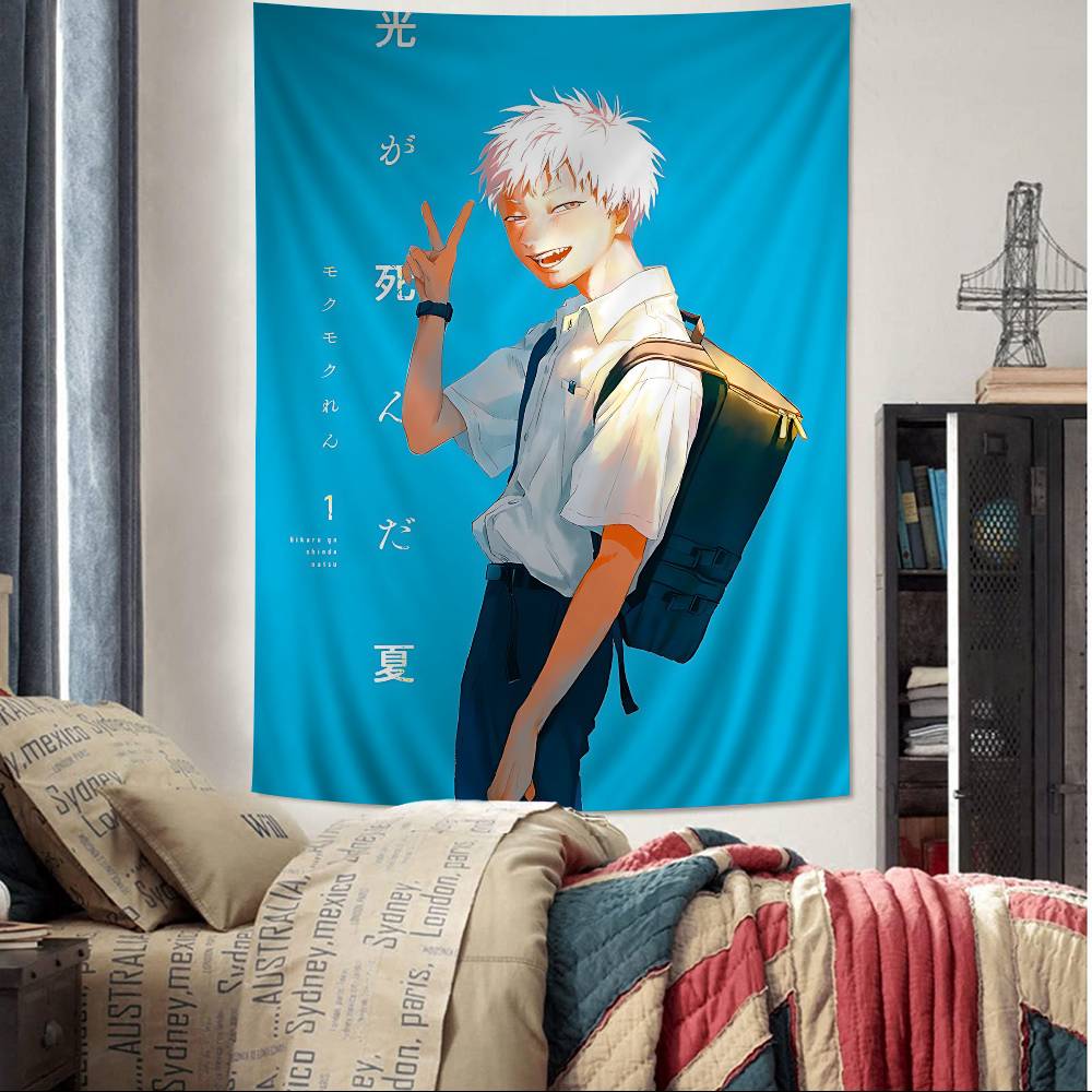 Beliebte Anime BL The Summer Hikaru Died Chart Wandteppich Edgy Ästhetik Trendige Zimmerdekoration für Anime Moderne Kunstfans