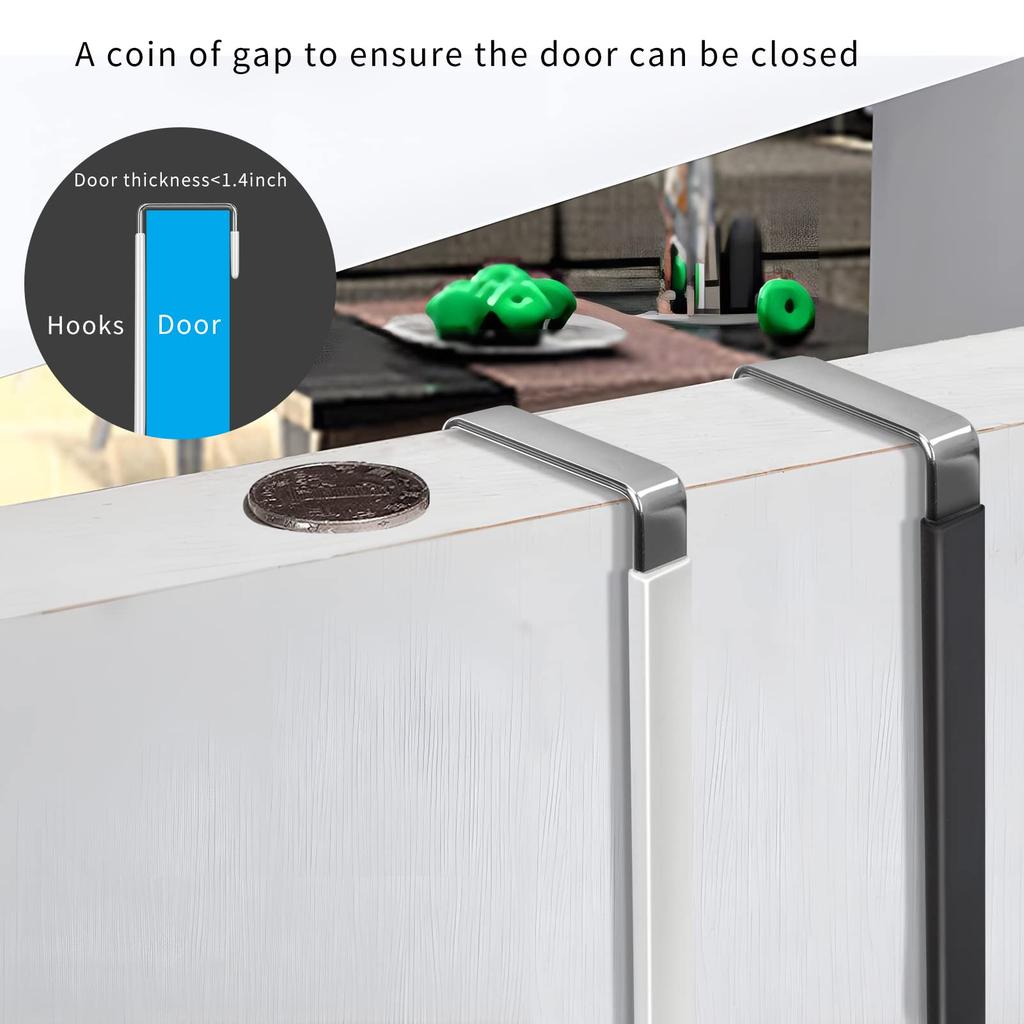 Door Hangers Hooks with Rubber Organizer Hooks for Living Room, Bathroom, Bedroom, Kitchen Hanging Clothes, Towels, Hats, Coats