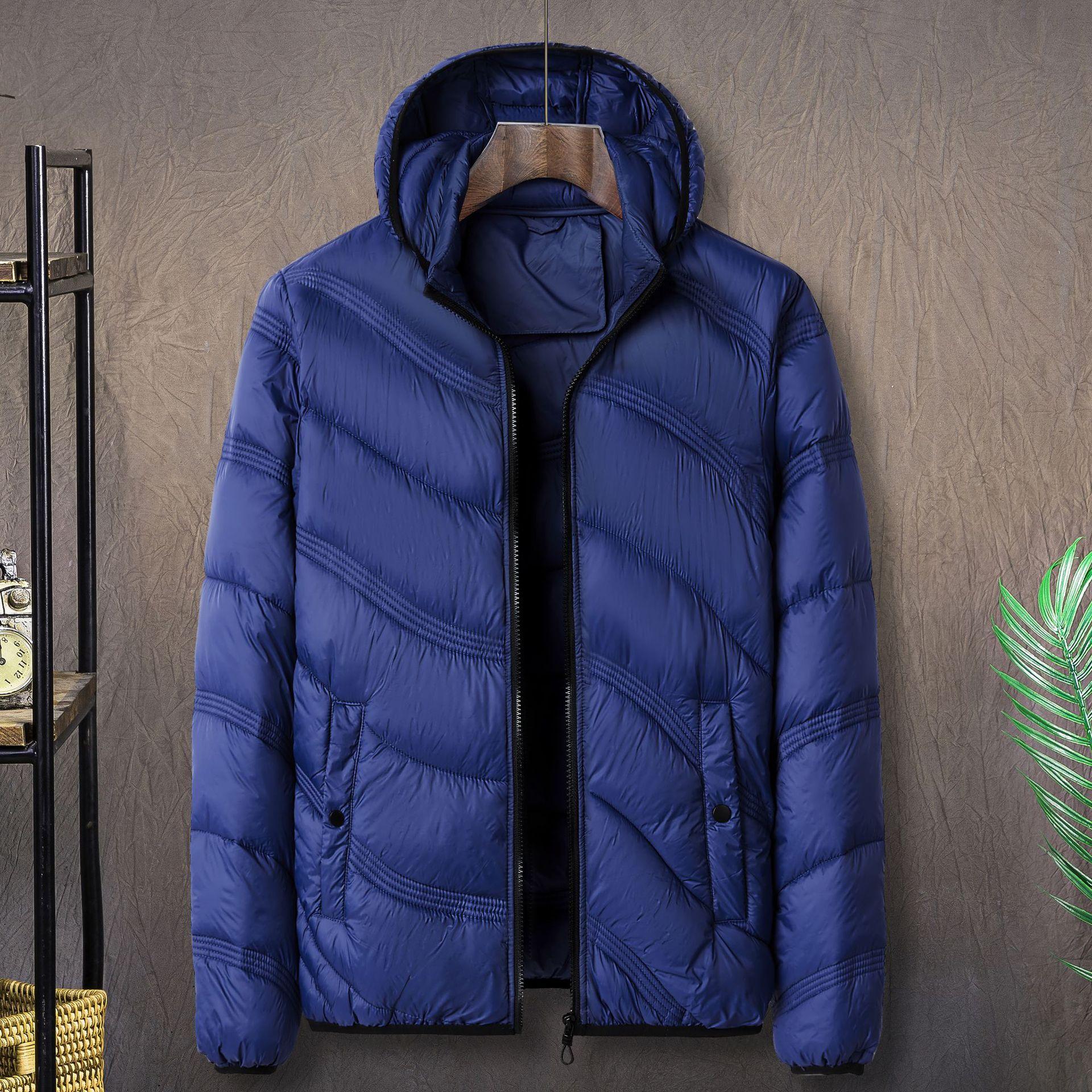 

Утепленная одежда осень и зима мужская простая утепленная одежда повседневная утепленная куртка мужская XXXXL синий