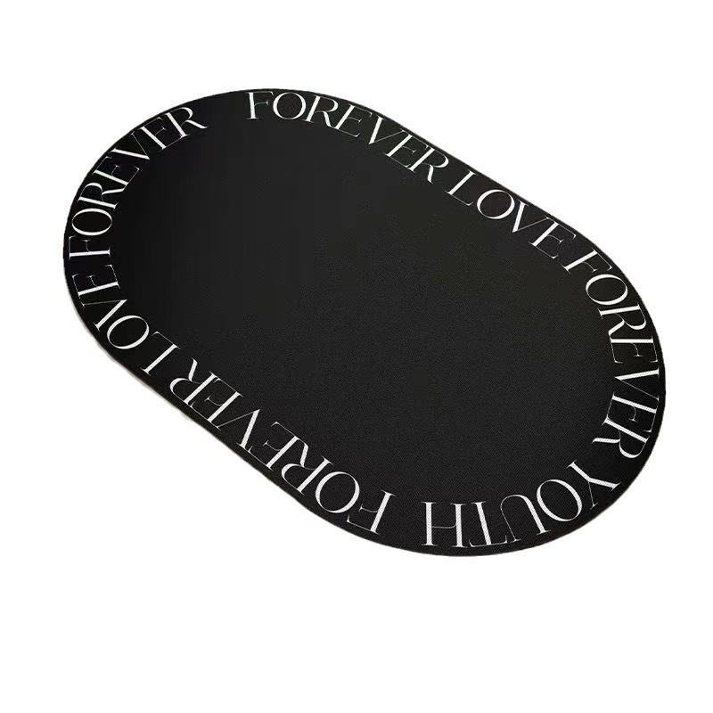 Modern Simple Letter Bathroom Absorbent Quick Drying Diatom Mud Foot Mat Toilet Door Dirt Resistant Wear Easy Care Mat