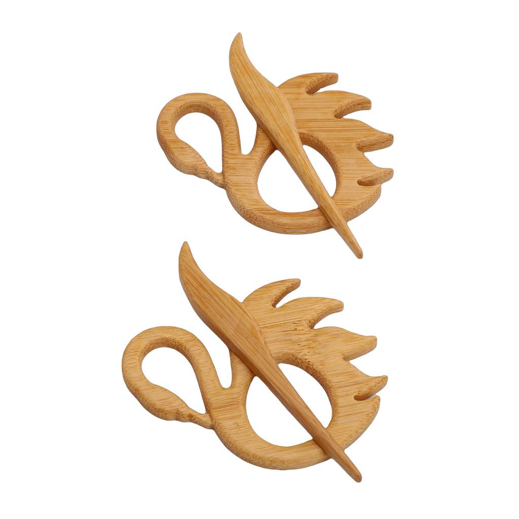 2 Stück Brosche Anstecknadel Bambus Brust Schmuck Geschenk Pullover Pins Dekoratives Modeaccessoire