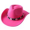 Dark purple Cowboy Hat New Jazz Knight hat cowboy hat monochrome felt hat men's and women's large brim outdoor hat