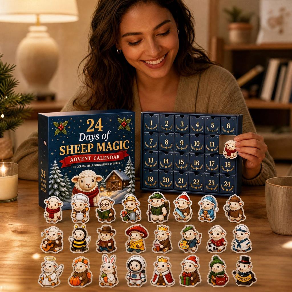 Christmas Advent Calendar Days Countdown 2D Acrylic with Daily Surprises for Holiday Decor