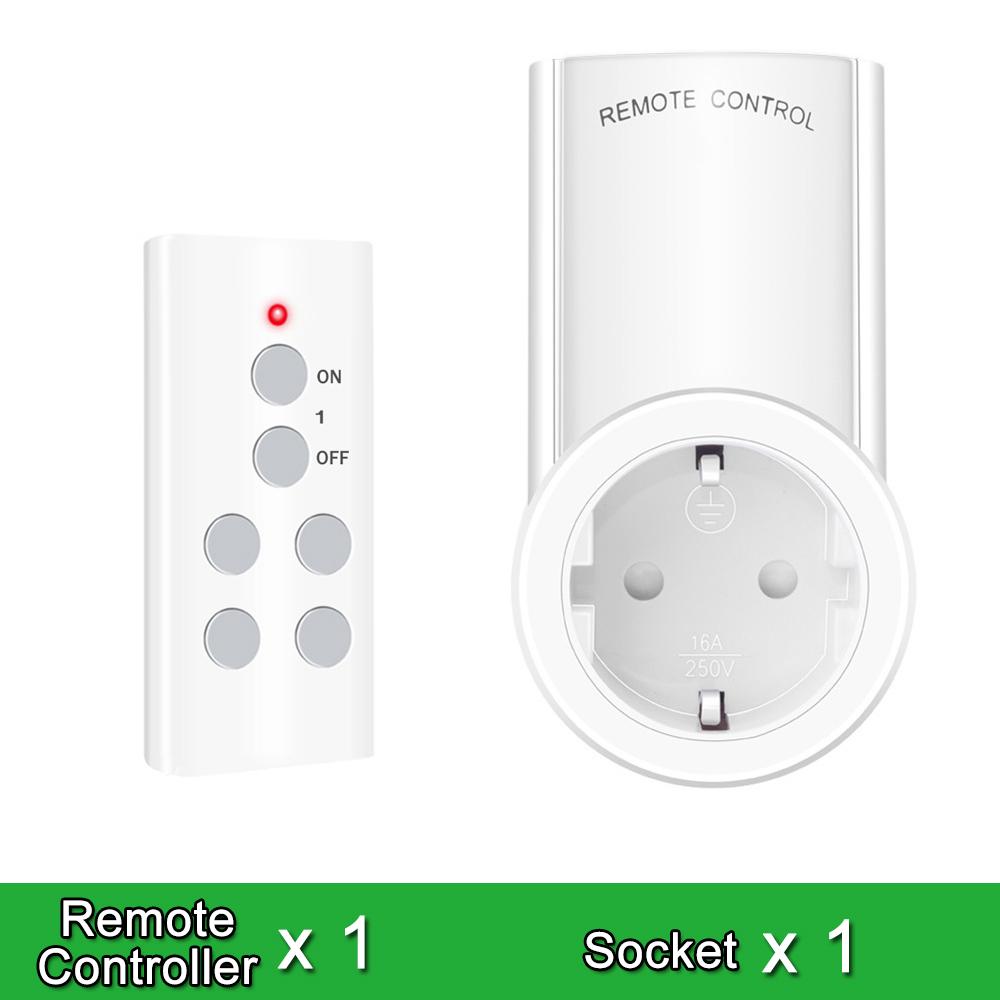Wireless Smart Remote Control Power Outlet Light Switch Plug Socket Power Outlet Socket EU Plug with Remote Control