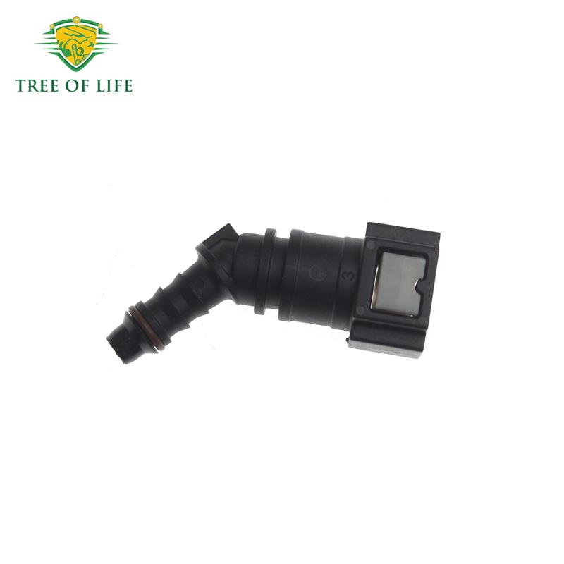 Car Fuel Line Coupler Hose 7.89mm/ID6 45° Plastic Pipe Coupler Quick Disconnect Release Connector Rubber Nylon Hose Accessories
