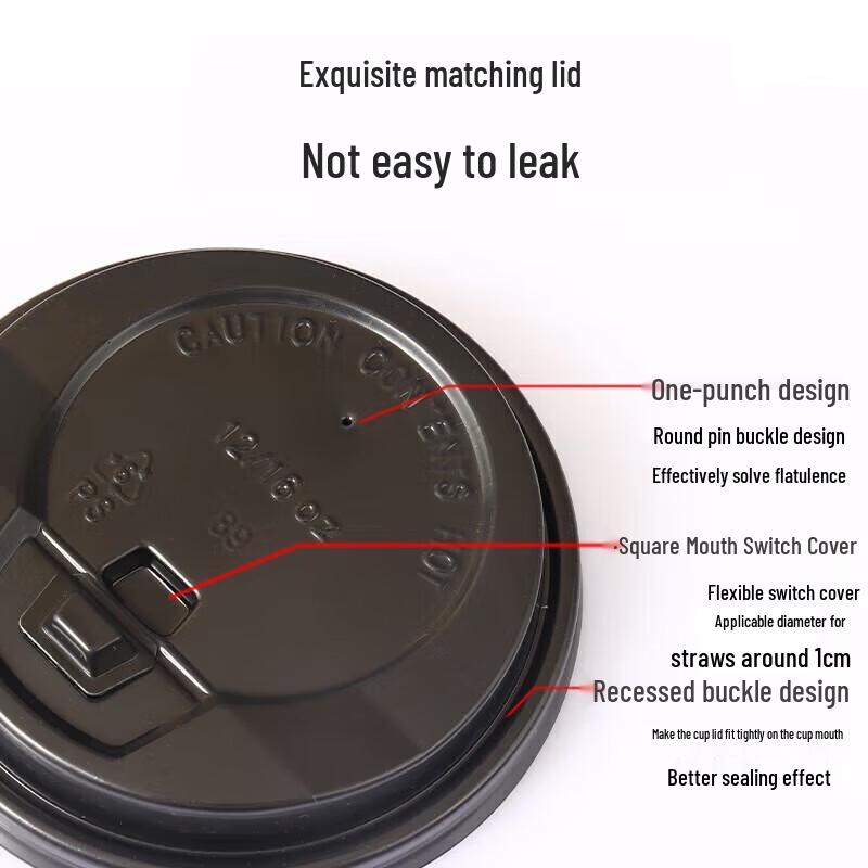 Meiliya Einweg-Kaffeebecher aus dickem Papier mit Deckeln & Rührstäbchen (40 Stück)