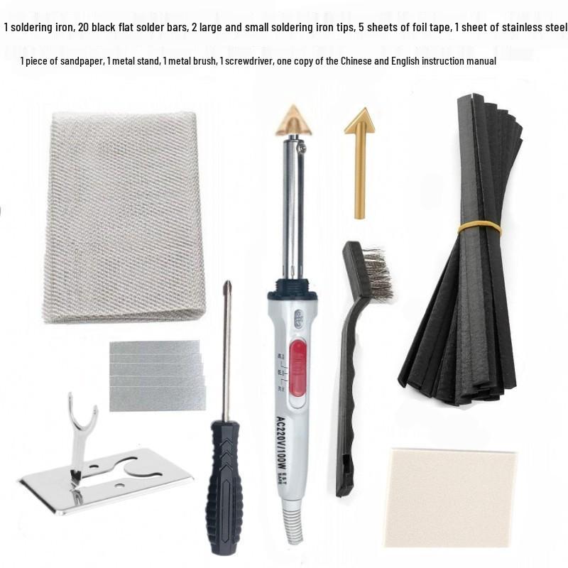 100W Car Bumper Repair and Smoothing Tool: Electric Soldering Iron & Heat Gun Combo