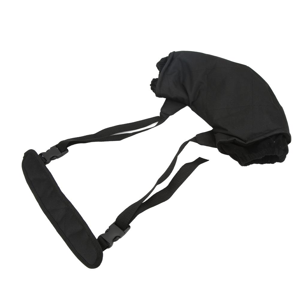 Heated Hand Muff Flannelette Thicken Hanging Design Electric Heated Waist Bag for Outdoor Hunting Black