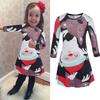 Christmas Kids Dress Girl Santa Claus Elk Long Sleeve Party Birthday Gift