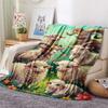 1PC Soft Cute World Print FlAannel Blanket, High quality Comfortable for All Seasons, Home Decor, Warmth and Comfort