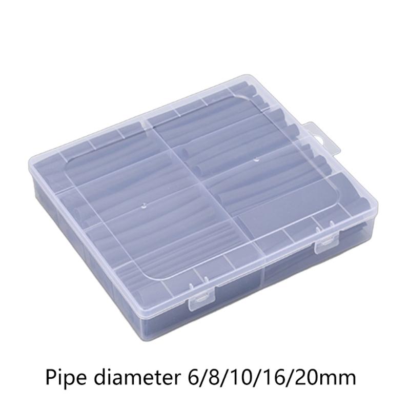 Essential 100pcs Heat Shrink Tubing set 4:1 Shrink Ratio Rubber Heat Shrink Tube Assortment Convenient Heat Shrink Tube