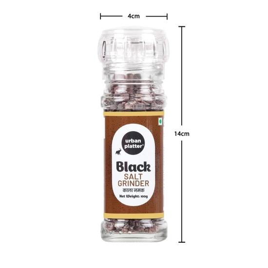 Urban Platter Black Rock Salt Grinder, 100g (Sendha Namak | Easy To Grind | Free from Micro-Plastics | Pure & Natural | Rich In Natural Minerals)