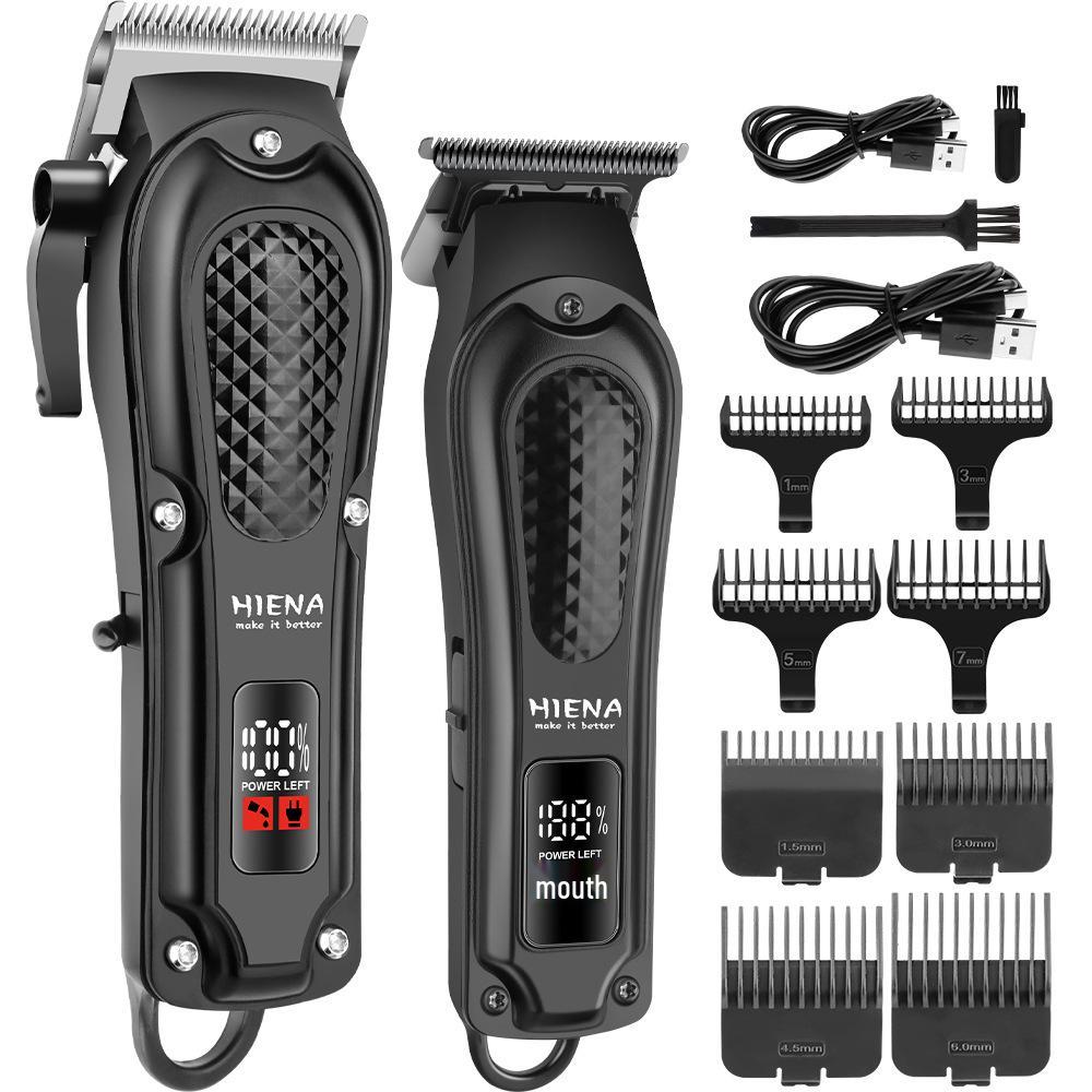 HIENA Electric Hair Clipper with Number Display, Oil Head Carving, Push Clippers for Barbers.