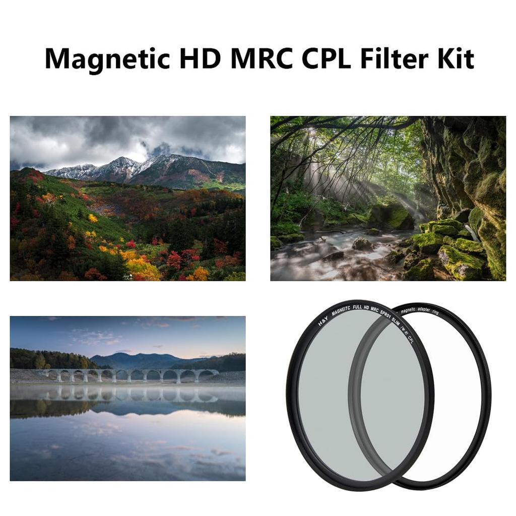 95mm Magnetic CPL Filter Thin and CK95 H&Y Kit, Anti-Reflection, 99.9% Polarization, Frame, Anti-Static, Smudge-Resistant, Water-Repellent,