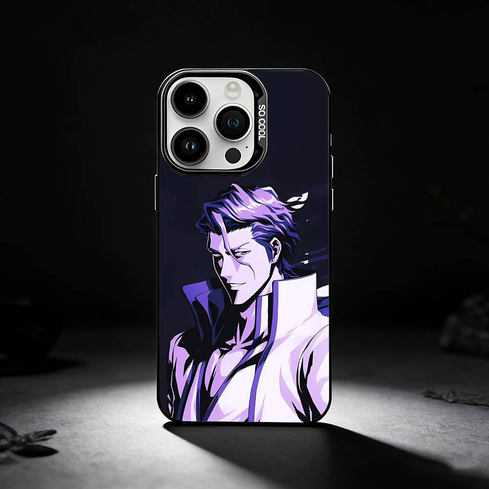 A-Anime A-Aizen S-Sousuke Phone Case For iPhone 17,16,15,14,13,12,11 Plus,Pro Max,XS,Colored silver phone case