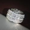 925 Sterling Silver Luxury Fully Inlaid Zirconia Ring Fashion Female Wedding Band Gorgeous Shinning Finger Accessories for Party
