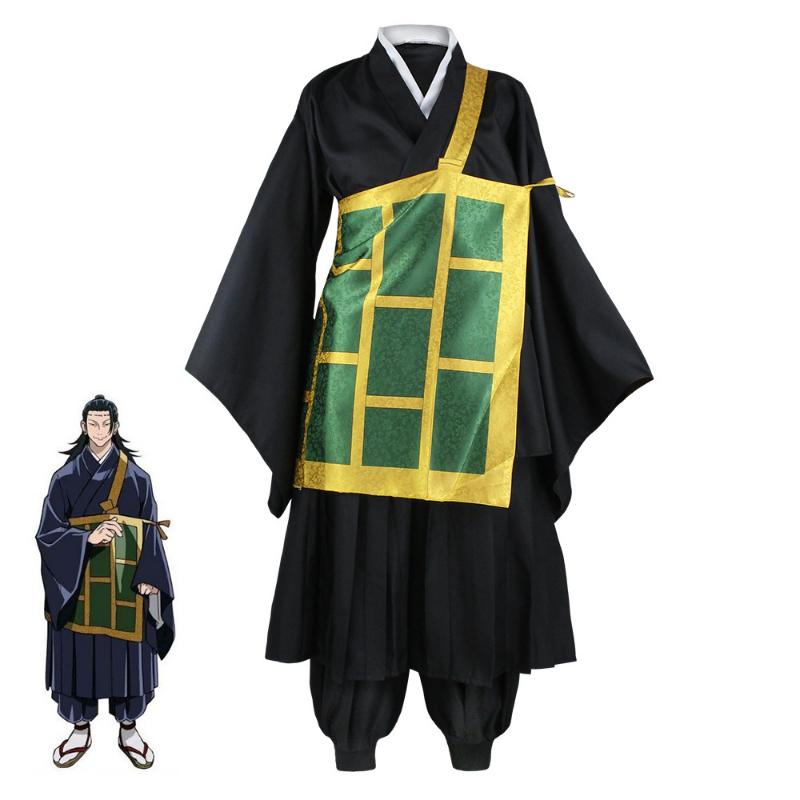 Anime Jujutsu Kaisen Cosplay Geto Suguru Black Kimono Tops Pants Wig Apron Halloween Carnival Christmas Party Costumes