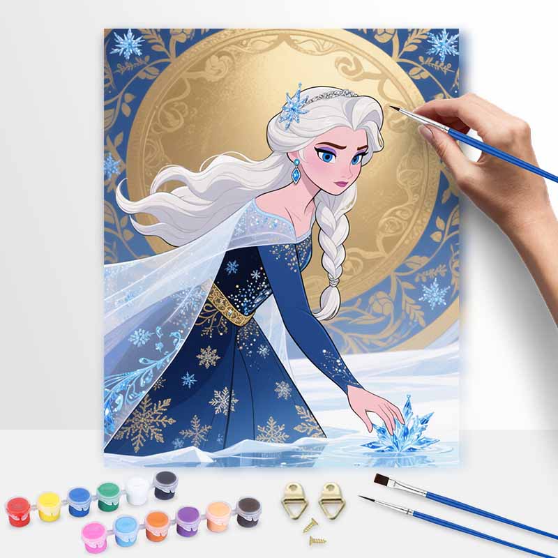 Disney Ice Queen Digital Oil Painting Art Kit Handmade Diy Home Decorations
