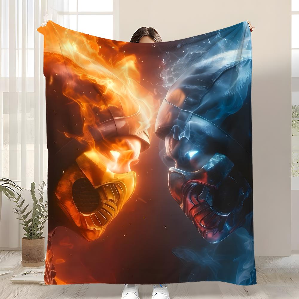 POPULAR Mortal KombatS Throw Soft Coral Fleece Blanket 310gsm Fluffy Warm Throw for Sofa Bed Couch Bedroom Decor 75x90cm