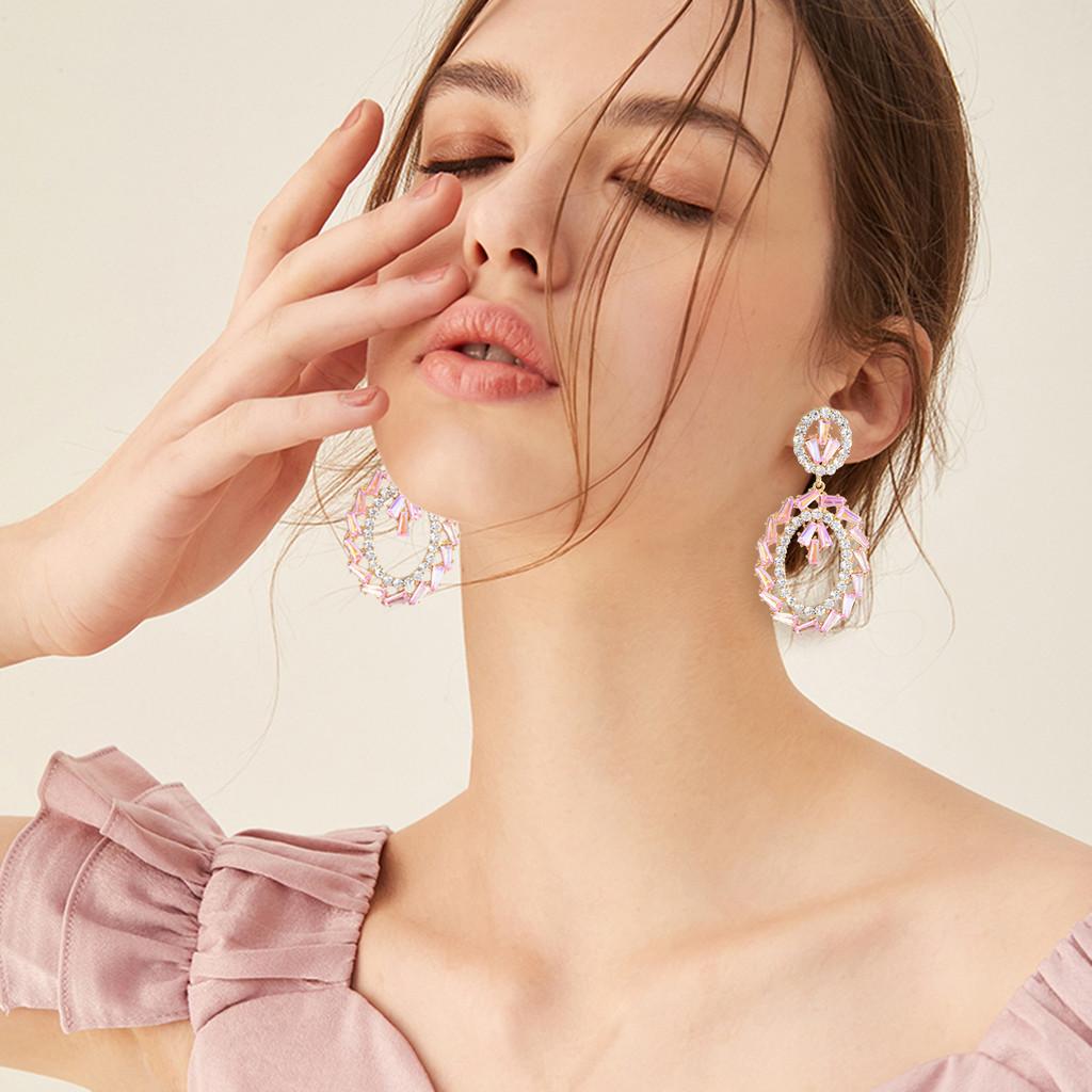 Orecchini Pendenti Geometrici Moderni in Lega per Donna con Elegante Stile Estivo
