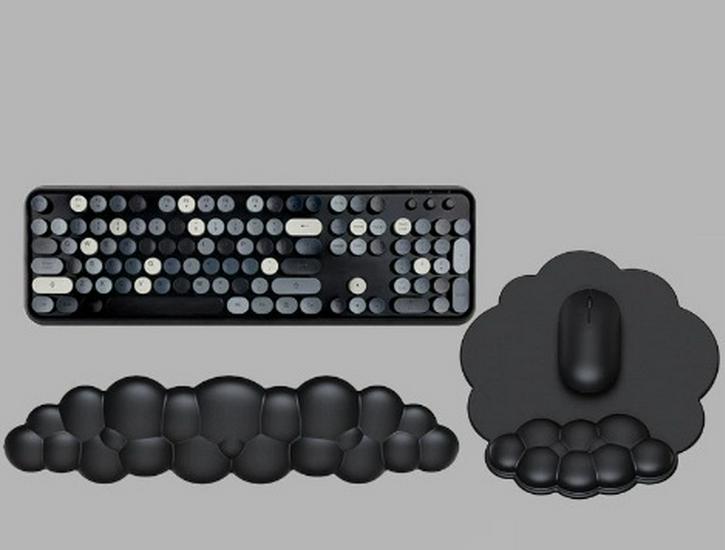 High-Value Silicone Cloud Wrist Rest Mouse Pad and Keyboard Support - Office Essential