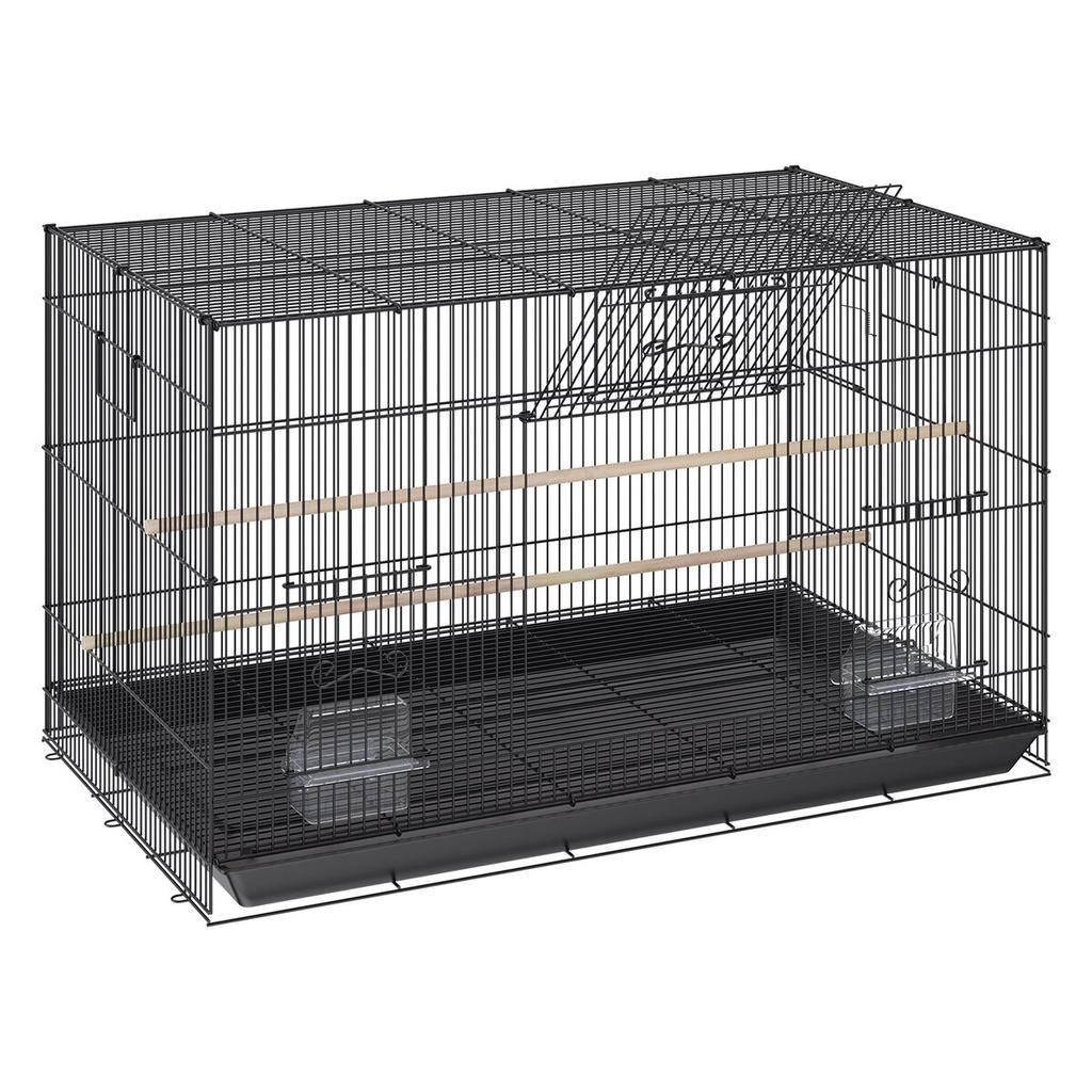 30 inch Bird Cage, Metal Large Parakeet Cages for Cockatiels Small Parrot Budgies Lovebirds Canaries, Pet Bird Cage with Rolling Stand and Tray
