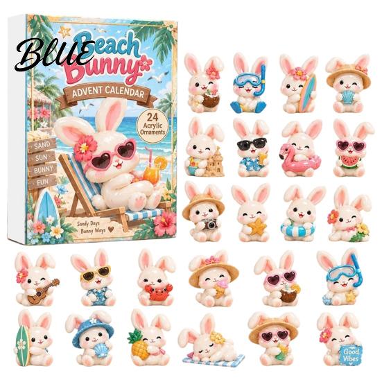 Acrylic Rabbit Advent Calendar 2026 Bunny Calendar, 24 Days Ornaments Christmas Countdown Birthday Party Favors 2D Flat Cute Animal Pendants for Xmas