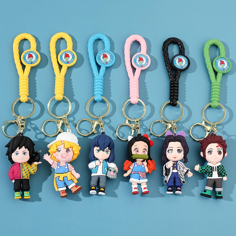 Charming Kimetsu No Yaiba Character Keychains Cute Gifts For Couples And Friends