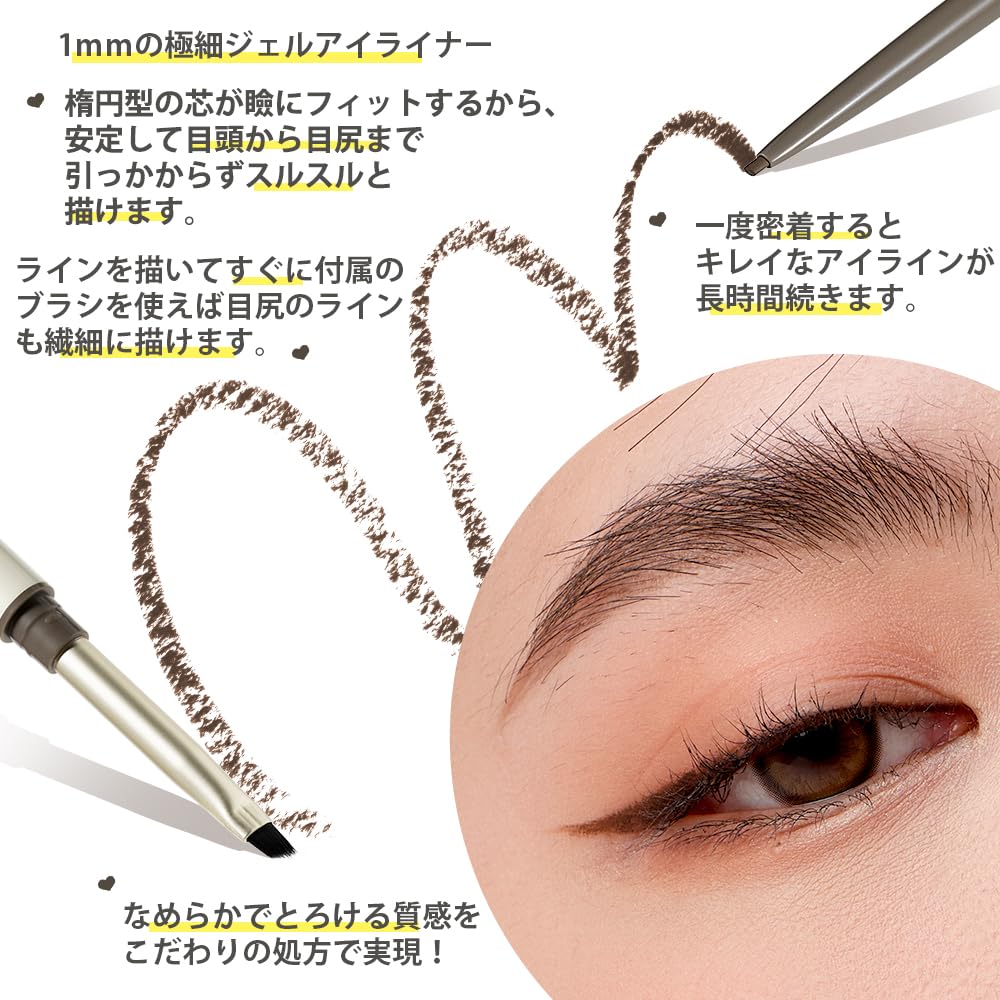 ukiss Eyeliner Retractable Intense Color Pencil, Core, Waterproof, Ultra-Fine, (01 Black)