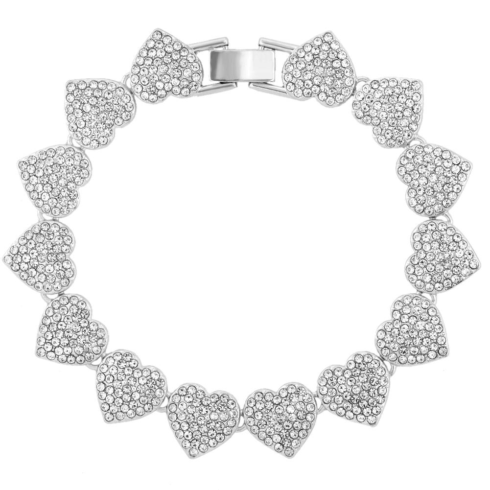 

Модные блестящие браслеты-анклеты в виде сердца со стразами для женщин, браслет-анклет с кристальной кубинской цепью со льдом, летние украшения для босых ног