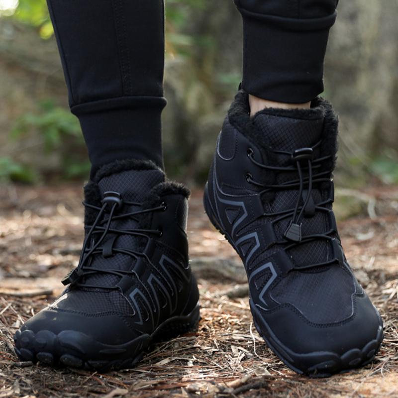 Fashion New Winter Boots For Men Snow BareFoot Outdoor Non-slip Warm Fur Casual Sneakers Lightweight Ankle Boots Hiking Shoes Plus Size
