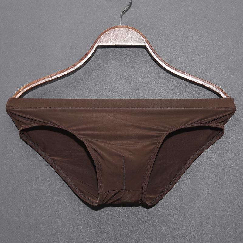 Herren-Slips aus Eisseide mit niedriger Taille – hautfreundlich, atmungsaktiv, schnelltrocknend, ultradünn, Sommer-Style