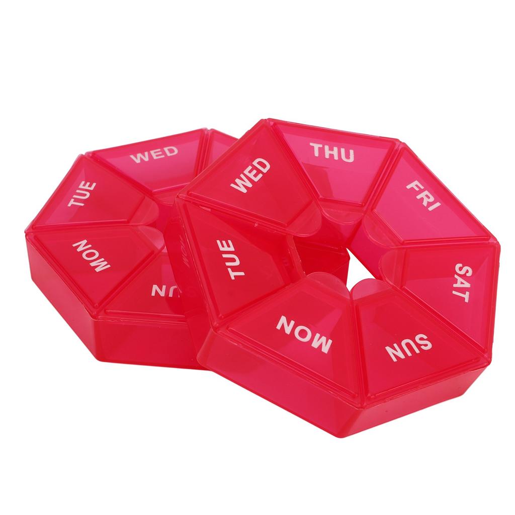 2Pcs 2 Times A Day Weekly Medicine Organizer Box 7 Day Medicine Organizer Small Container Holder
