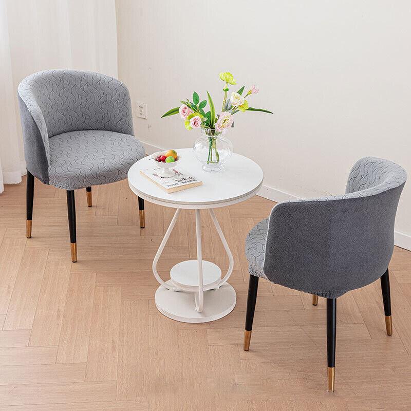 1PC Jacquard Circular Backrest Chair Cover Elastic Dustproof Dining Chair Cover Office Chair Seat Cover Home Decoration