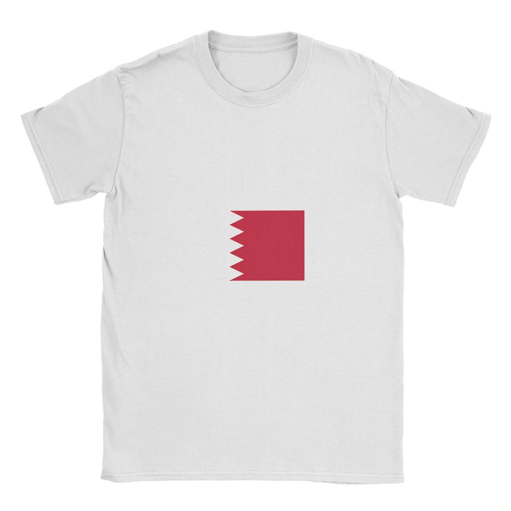 Bahrein Vlag Unisex T-shirt Nieuwigheid T-shirt Korte Mouwen Ronde Hals T-shirts Puur Katoen Geprinte Tops